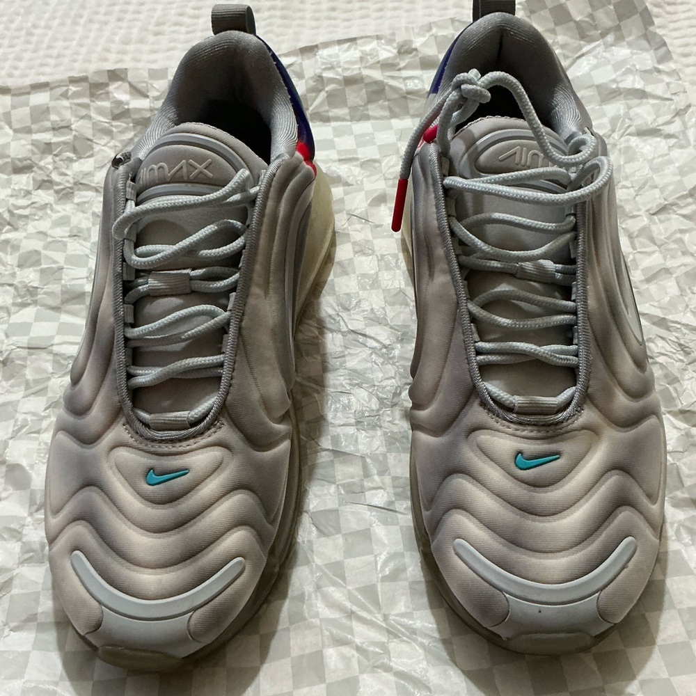Nike Air Max Metallic Silver and Blue Sneakers